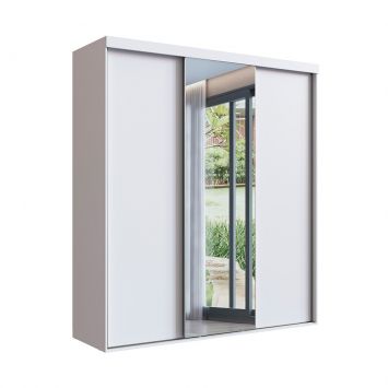 Guarda-Roupa Casal com Espelho Ofélia 2 Portas 2 Gavetas Branco