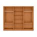Guarda-Roupa Casal com Espelho Ollie com Pés 3 Portas 6 Gavetas Amêndoa