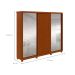 Guarda-Roupa Casal com Espelho Ollie com pés 3 Portas 6 Gavetas Frassino
