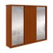 Guarda-Roupa Casal com Espelho Ollie sem Pés 3 Portas 6 Gavetas Frassino
