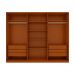 Guarda-Roupa Casal com Espelho Ollie sem Pés 3 Portas 6 Gavetas Frassino