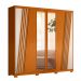 Guarda-Roupa Casal com Espelho Ouro Verde 6 Portas 4 Gavetas Cinamomo e Off White
