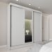 Guarda-Roupa Casal com Espelho Paris 3 PT 2 GV Branco