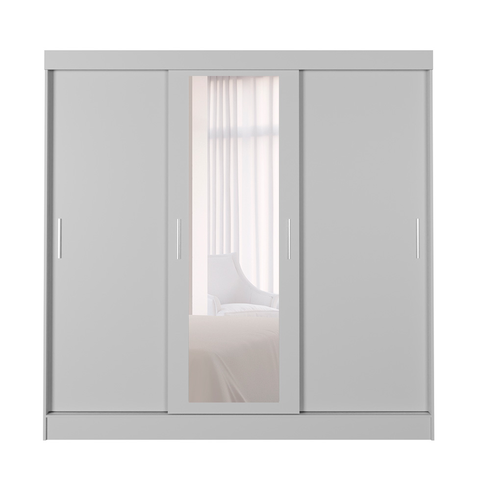 Guarda-Roupa Casal com Espelho Paris 3 PT 2 GV Branco