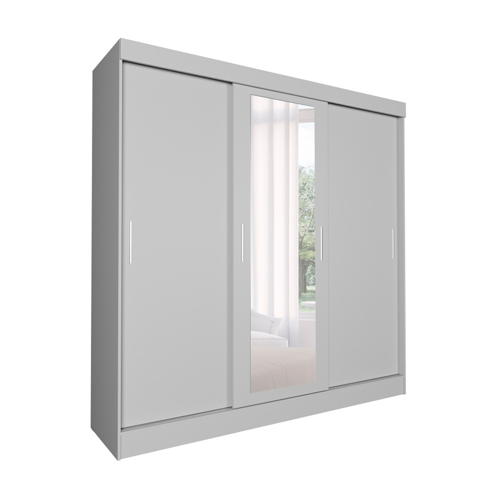 Guarda-Roupa Casal com Espelho Paris 3 PT 2 GV Branco
