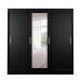 Guarda-Roupa Casal com Espelho Paris 3 PT 2 GV Preto