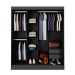 Guarda-Roupa Casal com Espelho Paris 3 PT 2 GV Preto