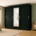 Guarda-Roupa Casal com Espelho Paris 3 Portas 2 Gavetas Preto