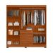 Guarda-Roupa Casal com Espelho Peri 6 Portas 4 Gavetas Nogueira