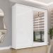 Guarda-Roupa Casal com Espelho Porto 2 Portas 2 Gavetas Branco