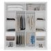 Guarda-Roupa Casal com Espelho Porto 2 Portas 2 Gavetas Branco e Azul