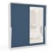 Guarda-Roupa Casal com Espelho Porto 2 Portas 2 Gavetas Branco e Azul