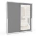 Guarda-Roupa Casal com Espelho Porto 2 Portas 2 Gavetas Branco e Cinza