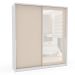 Guarda-Roupa Casal com Espelho Porto 2 Portas 2 Gavetas Branco e Creme