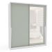 Guarda-Roupa Casal com Espelho Porto 2 Portas 2 Gavetas Branco e Verde