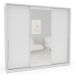Guarda-Roupa Casal com Espelho Porto 3 Portas 4 Gavetas Branco