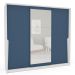 Guarda-Roupa Casal com Espelho Porto 3 Portas 4 Gavetas Branco e Azul