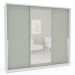 Guarda-Roupa Casal com Espelho Porto 3 Portas 4 Gavetas Branco e Verde