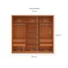 Guarda-Roupa Casal com Espelho Porto 3 Portas 4 Gavetas Freijó e Azul