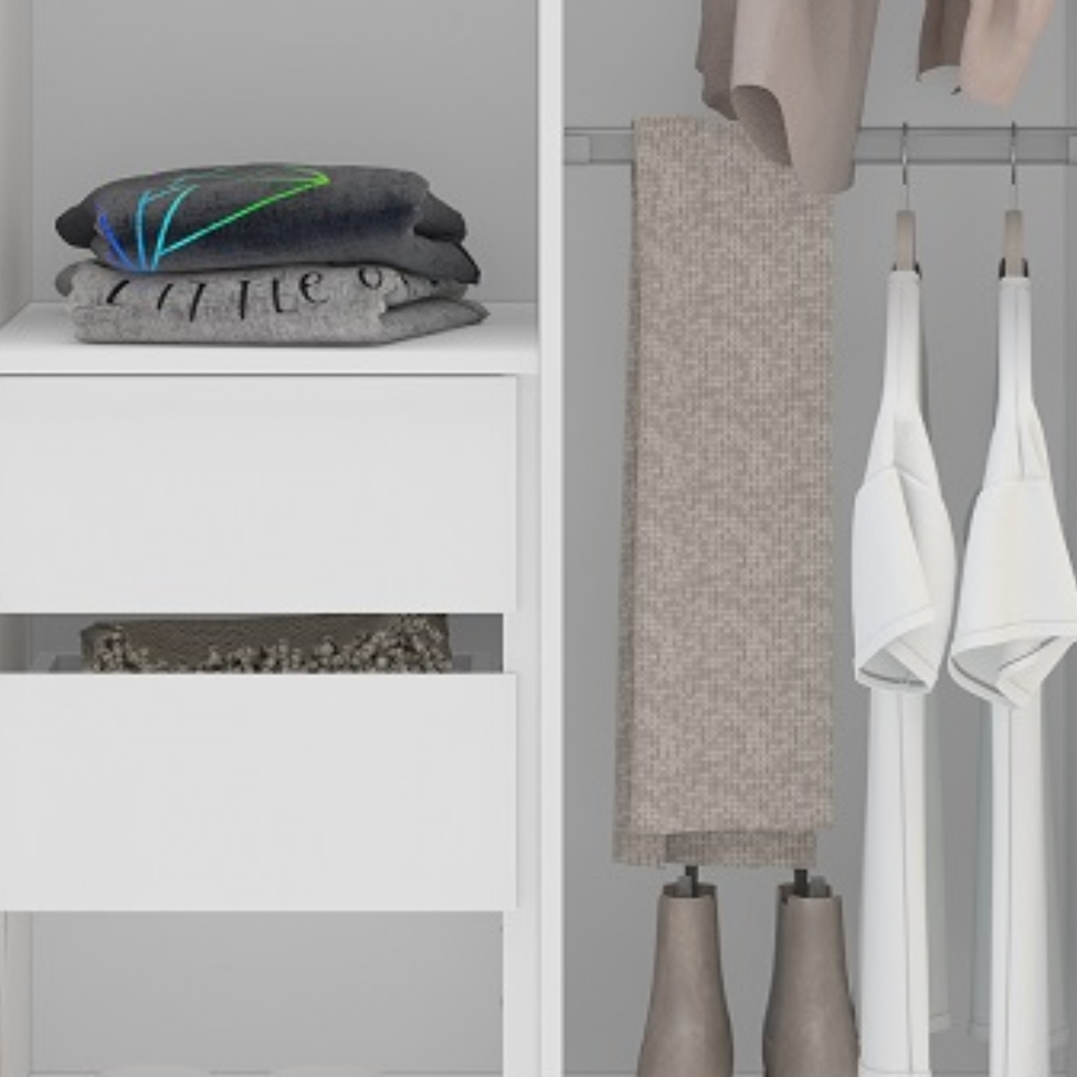 Guarda-Roupa Casal com Espelho Porto 4 Portas 4 Gavetas Branco