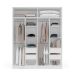 Guarda-Roupa Casal com Espelho Porto 4 Portas 4 Gavetas Branco e Azul