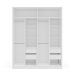 Guarda-Roupa Casal com Espelho Porto 4 Portas 4 Gavetas Branco e Azul
