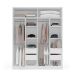 Guarda-Roupa Casal com Espelho Porto 4 Portas 4 Gavetas Branco e Cinza