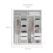 Guarda-Roupa Casal com Espelho Porto 4 Portas 4 Gavetas Branco e Cinza