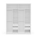 Guarda-Roupa Casal com Espelho Porto 4 Portas 4 Gavetas Branco e Cinza