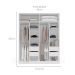 Guarda-Roupa Casal com Espelho Porto 4 Portas 4 Gavetas Branco e Creme