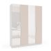 Guarda-Roupa Casal com Espelho Porto 4 Portas 4 Gavetas Branco e Creme