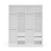 Guarda-Roupa Casal com Espelho Porto 4 Portas 4 Gavetas Branco e Creme