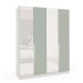 Guarda-Roupa Casal com Espelho Porto 4 Portas 4 Gavetas Branco e Verde