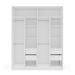 Guarda-Roupa Casal com Espelho Porto 4 Portas 4 Gavetas Branco e Verde