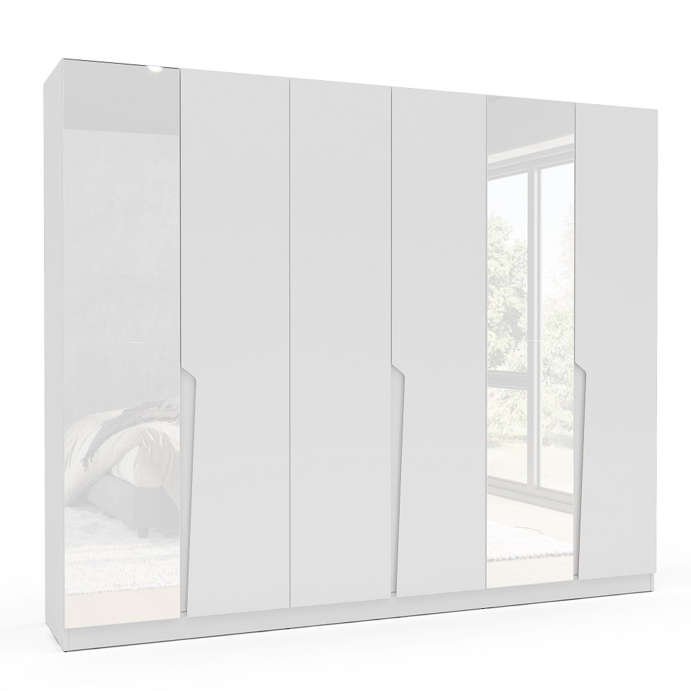 Guarda-Roupa Casal com Espelho Porto 6 Portas 4 Gavetas Branco