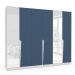 Guarda-Roupa Casal com Espelho Porto 6 Portas 4 Gavetas Branco e Azul