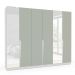 Guarda-Roupa Casal com Espelho Porto 6 Portas 4 Gavetas Branco e Verde