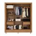 Guarda-Roupa Casal com Espelho Ravel Flex 3 Portas 2 Gavetas Amêndola e Off White