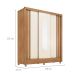 Guarda-Roupa Casal com Espelho Ravel Flex 3 Portas 2 Gavetas Amêndola e Off White