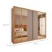 Guarda-Roupa Casal com Espelho Reflecta Absolut 6 Portas 6 Gavetas Buriti e Fendi