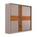 Guarda-Roupa Casal com Espelho Reflecta Authentic Flex 2 Portas 6 Gavetas Nude e Nogueira