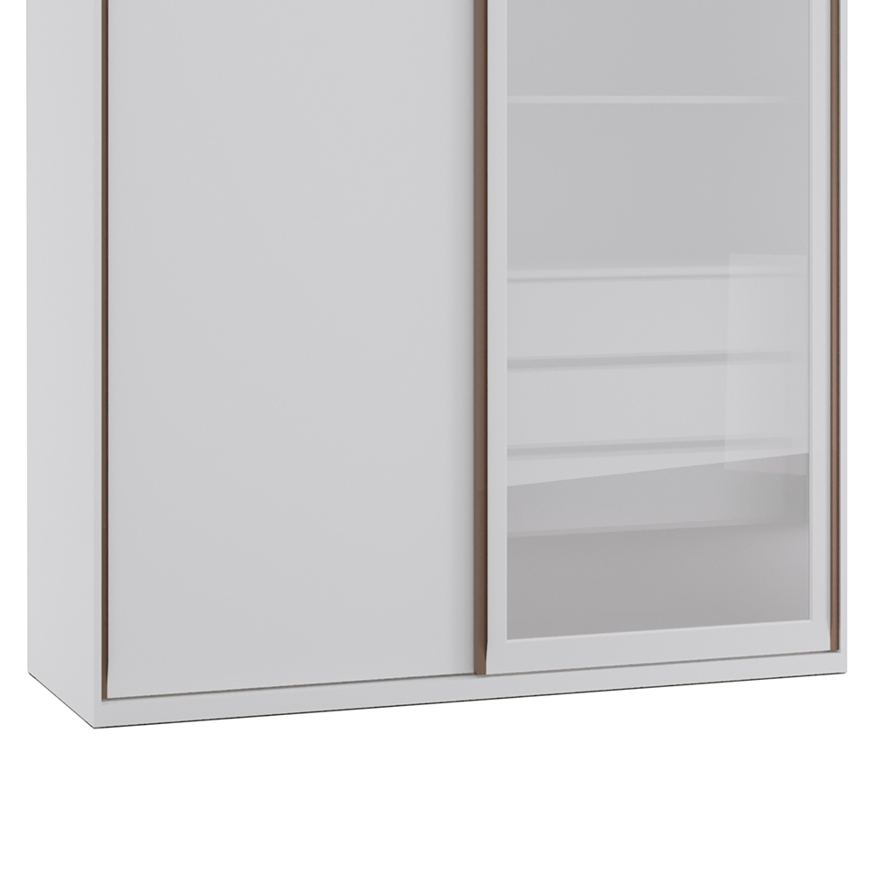Guarda-Roupa Casal com Espelho Reflecta Milão II 2 Portas 3 Gavetas Branco