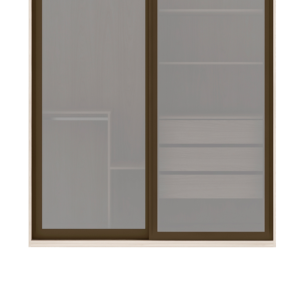 Guarda-Roupa Casal com Espelho Reflecta Milão II 2 Portas 3 Gavetas Marrom e Bege