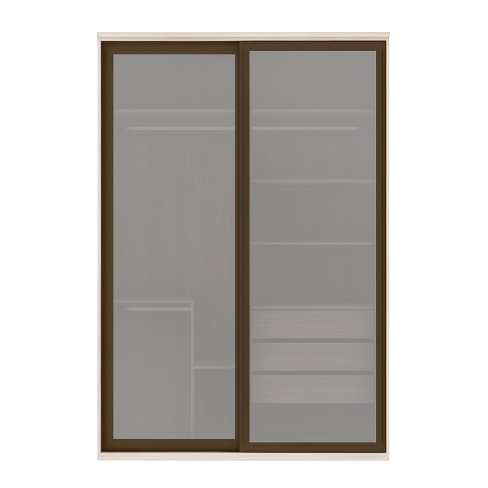 Guarda-Roupa Casal com Espelho Reflecta Milão II 2 Portas 3 Gavetas Marrom e Bege