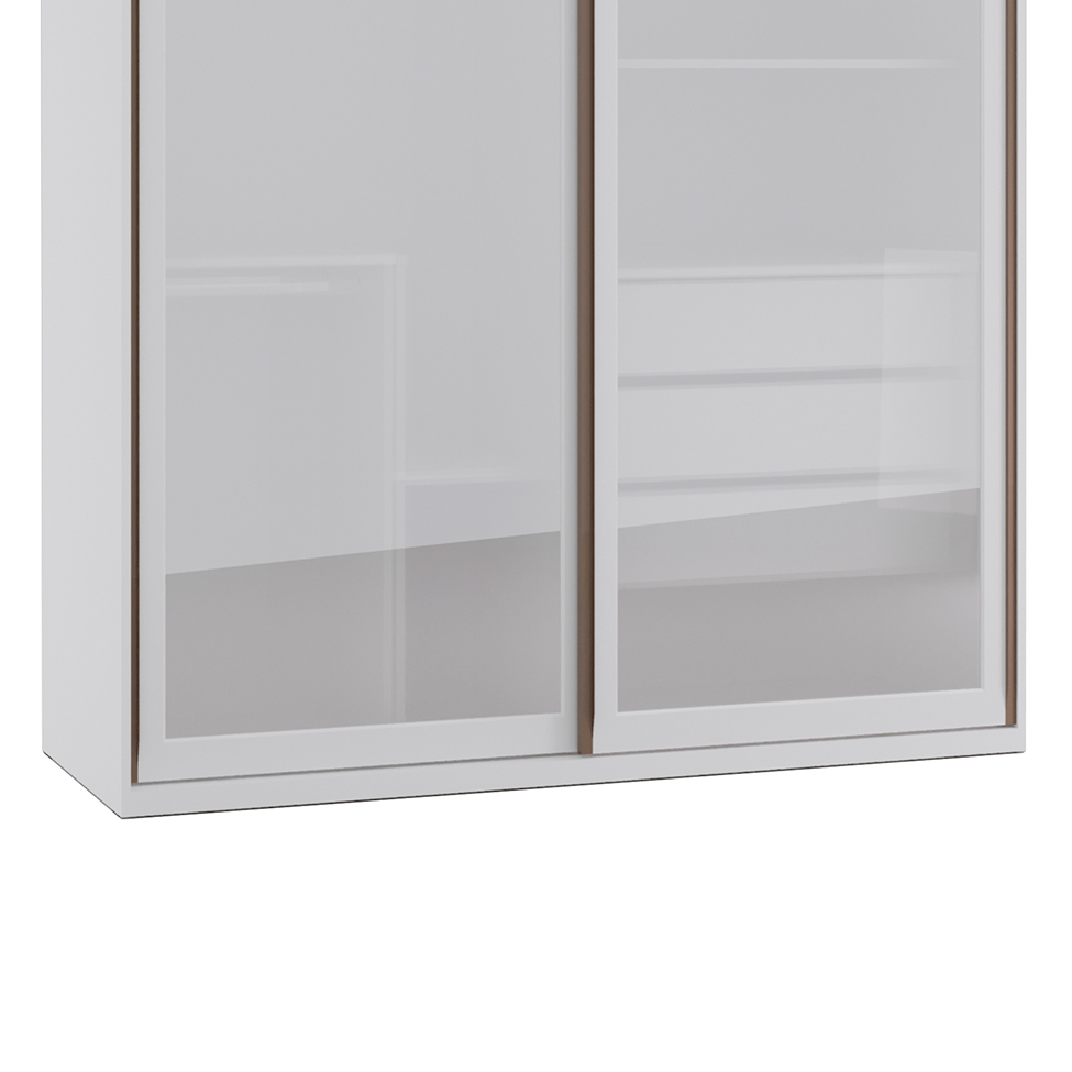 Guarda-Roupa Casal com Espelho Reflecta Milão IV 2 Portas 3 Gavetas Branco