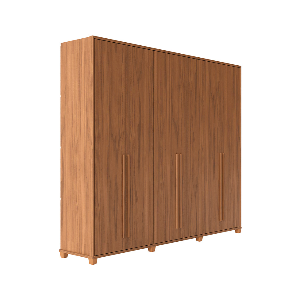 Guarda-Roupa Casal com Espelho Rockford 6 Portas 6 Gavetas Canela