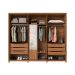 Guarda-Roupa Casal com Espelho Rockford 6 Portas 6 Gavetas Off White e Canela