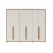 Guarda-Roupa Casal com Espelho Rockford 6 Portas 6 Gavetas Off White e Canela
