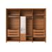 Guarda-Roupa Casal com Espelho Rockford 6 Portas 6 Gavetas Off White e Canela