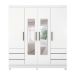 Guarda-Roupa Casal com Espelho Roma 4 Portas 6 Gavetas Branco